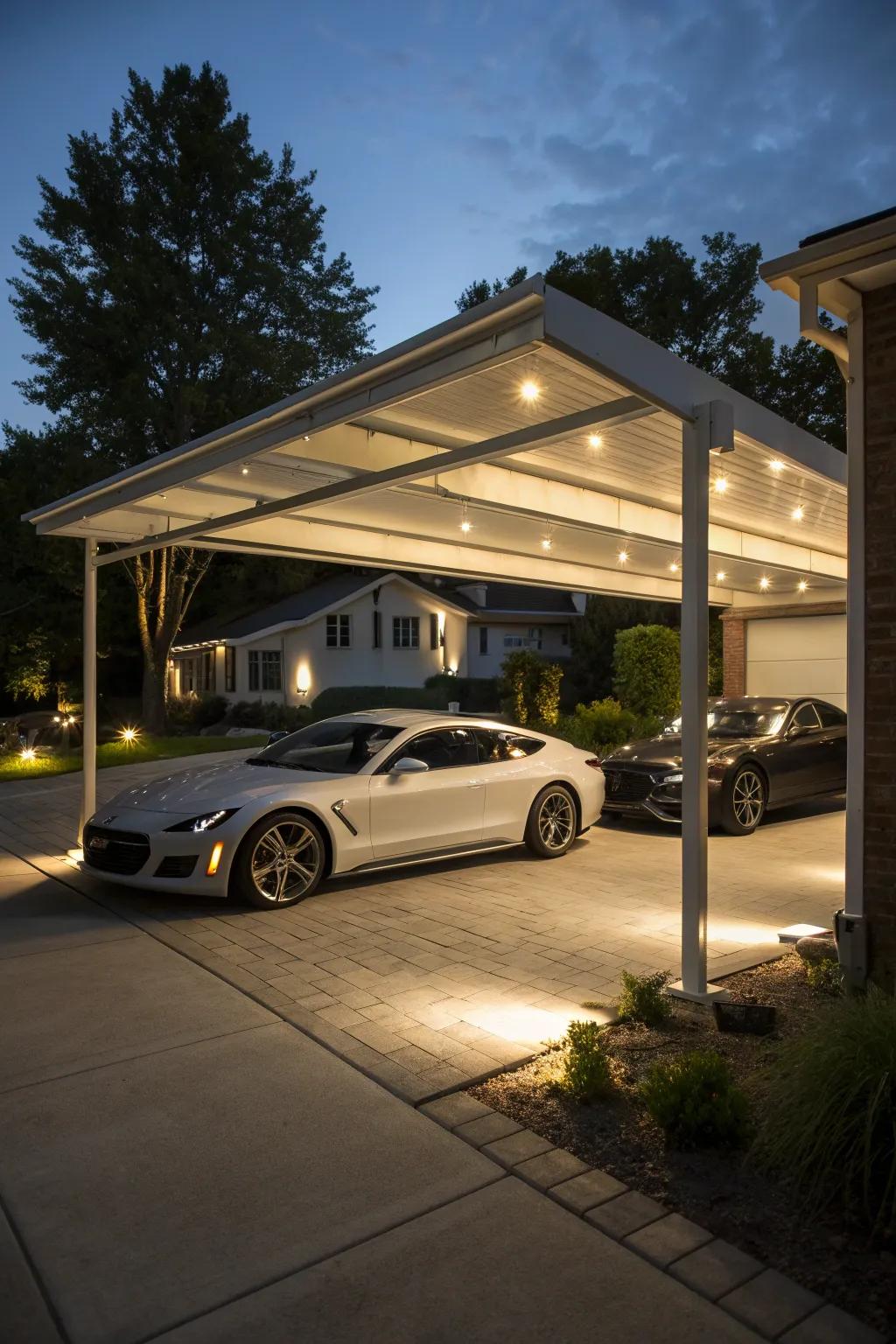 Illuminate your space with elegant carport lighting.