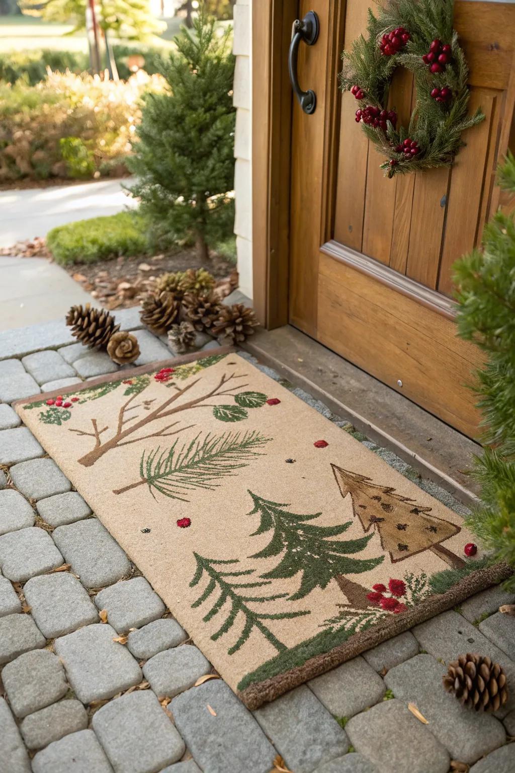 Evergreen and pine motifs bring nature to your doorstep