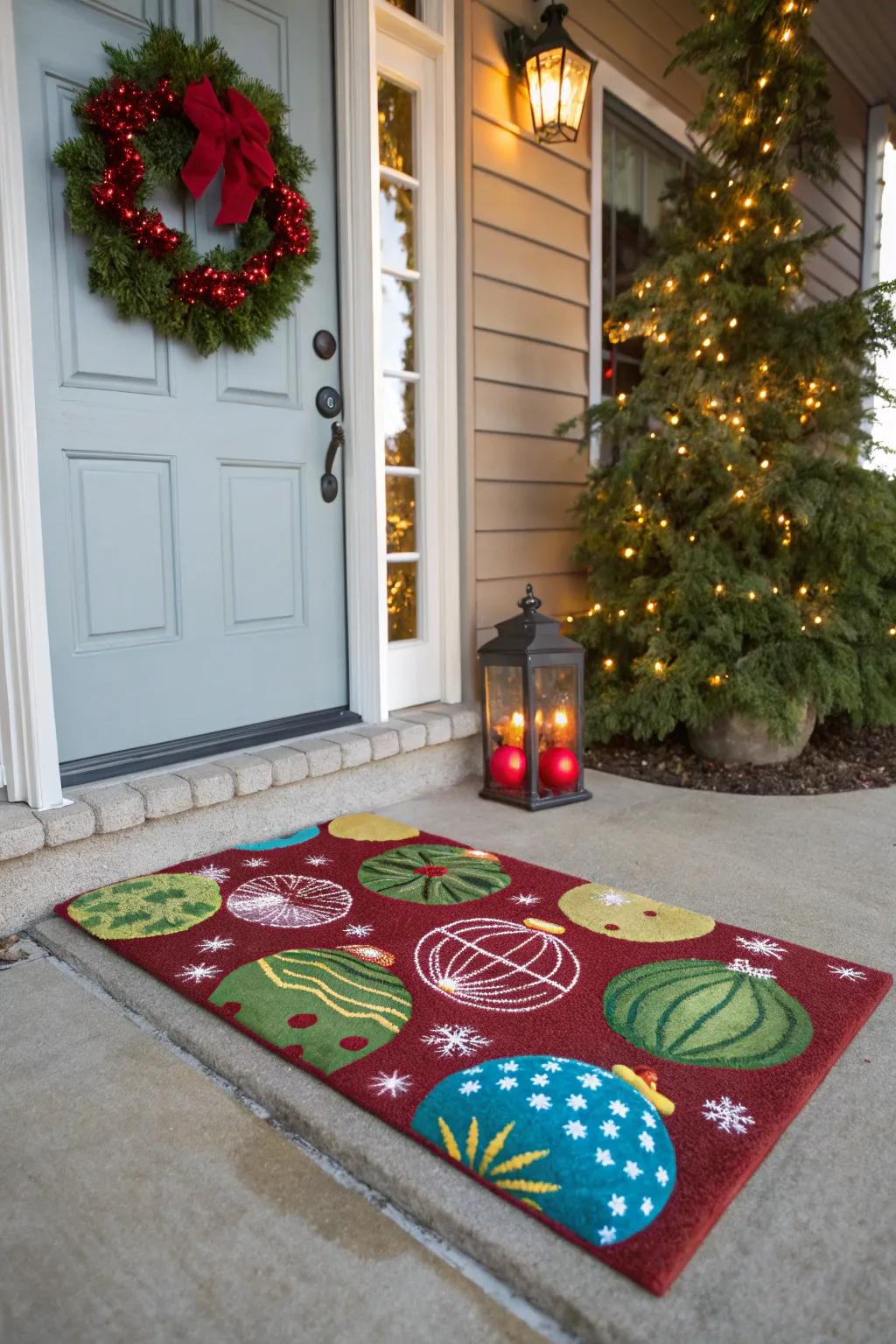 Colorful baubles bring vibrant cheer to your doorstep