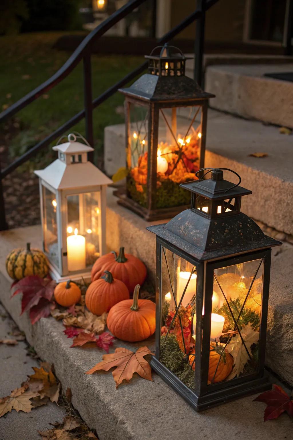 Keep decor fresh with seasonal lantern updates.