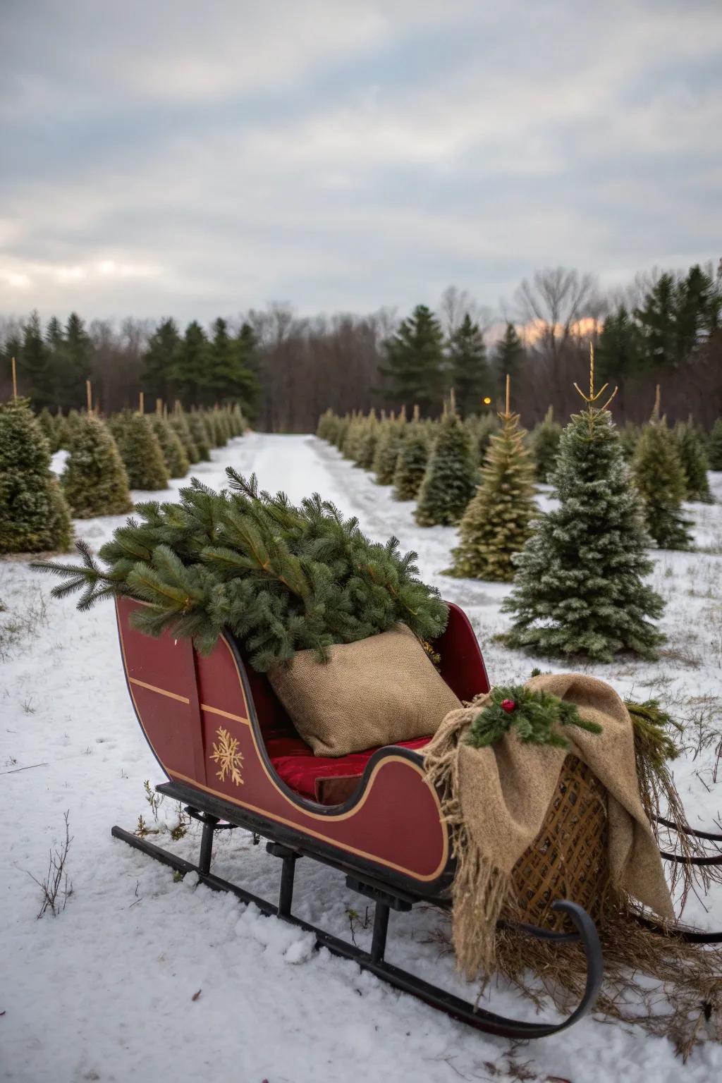 Elegance with burlap and evergreen.