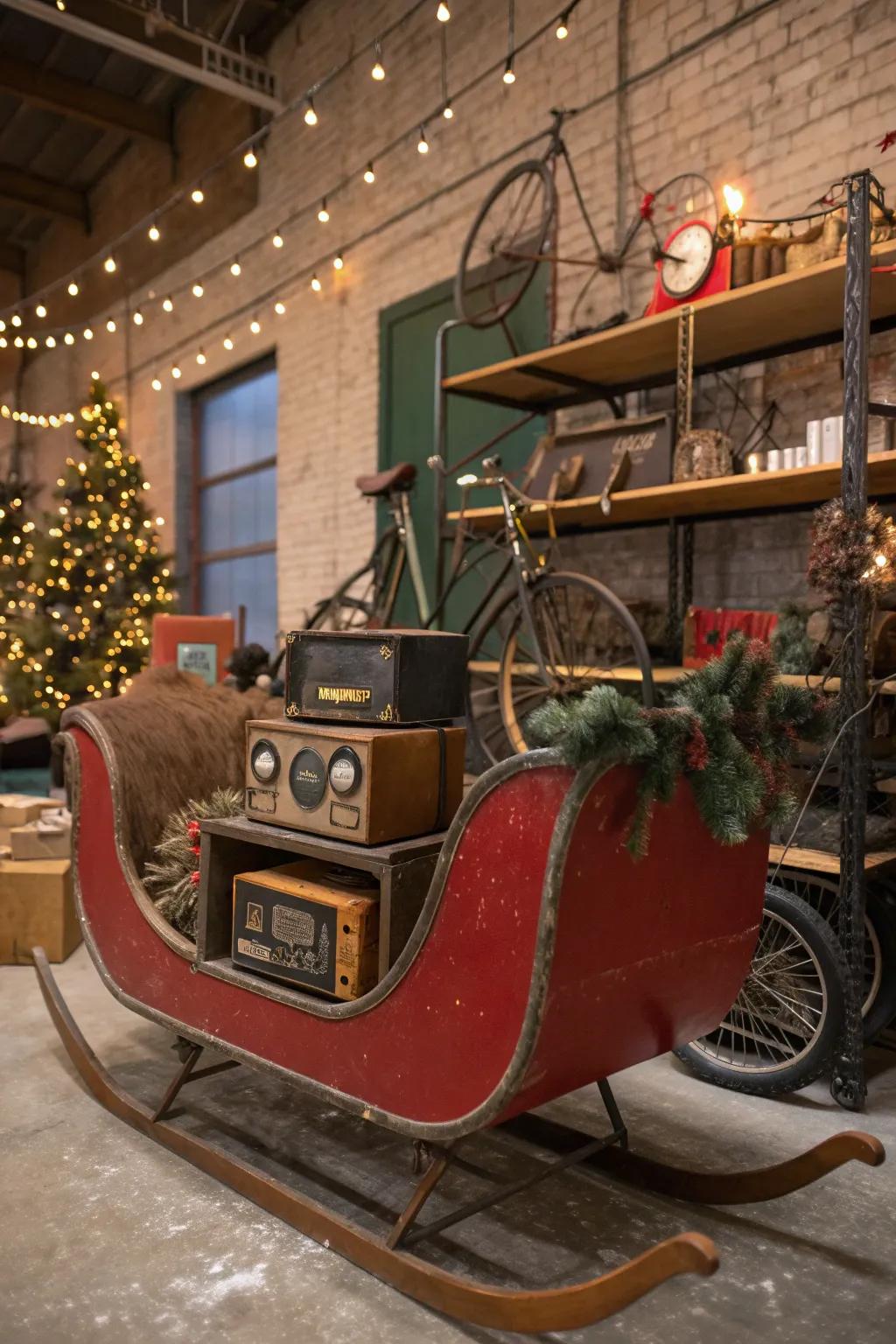 A junkyard-inspired sleigh with character.