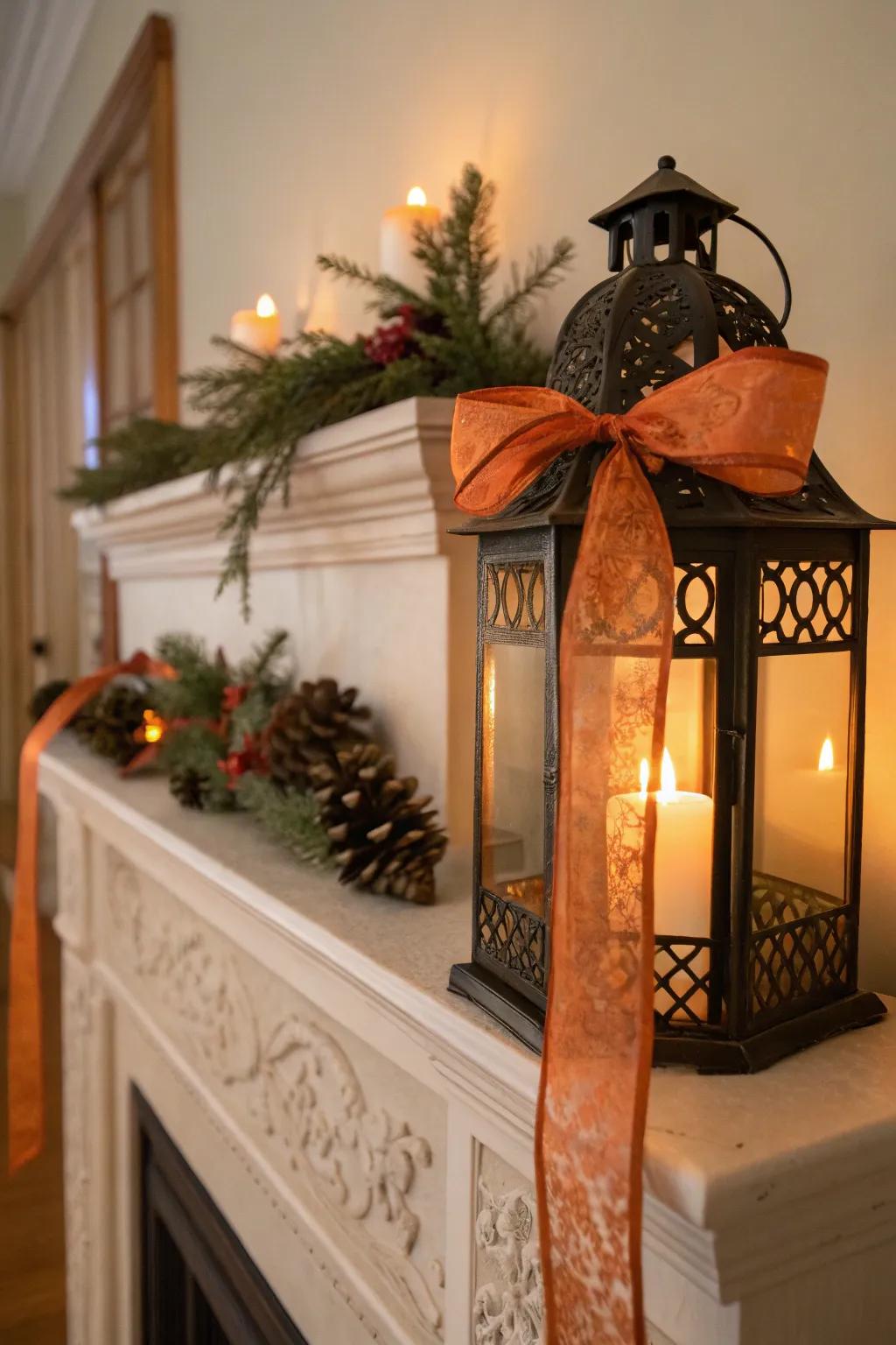 Seasonal ribbons provide a quick update to lanterns.