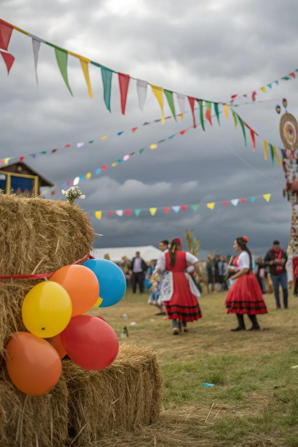 A hay bale decorated to honor and celebrate cultural traditions.