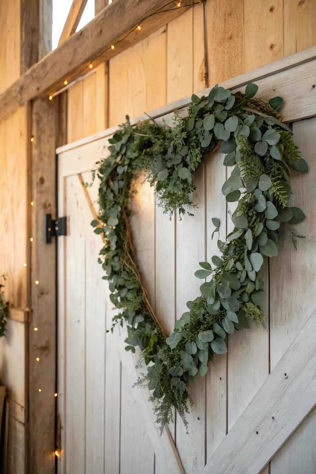 Bring farmhouse freshness with a eucalyptus wreath.
