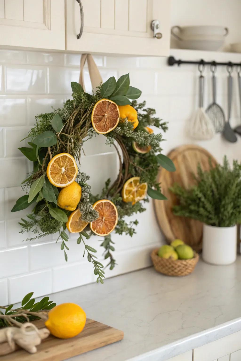 Elegant mini wreath with a luxurious velvet ribbon bow.