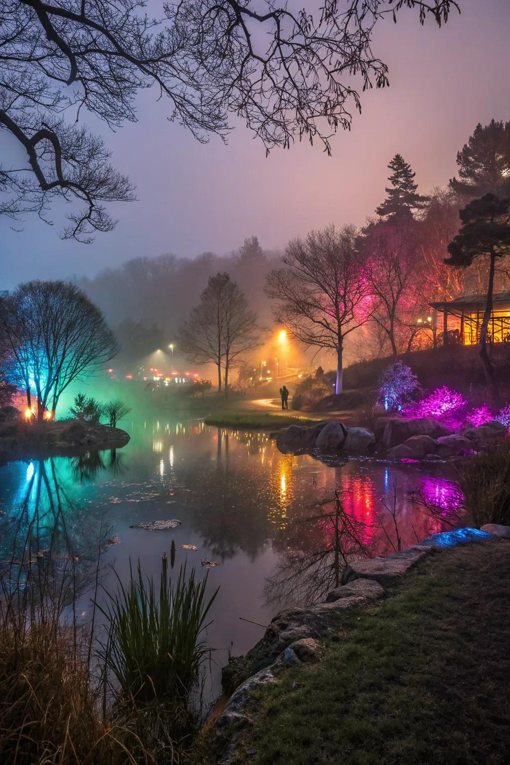 Add a splash of color to your pond for a lively atmosphere.