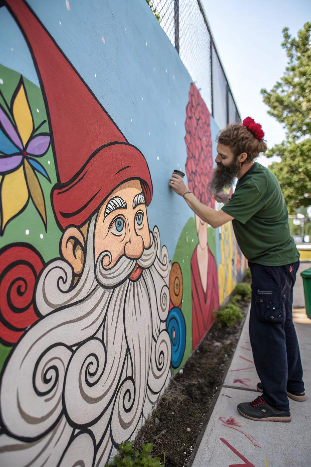 A gnome with a whimsical beard adds playful charm to any space.