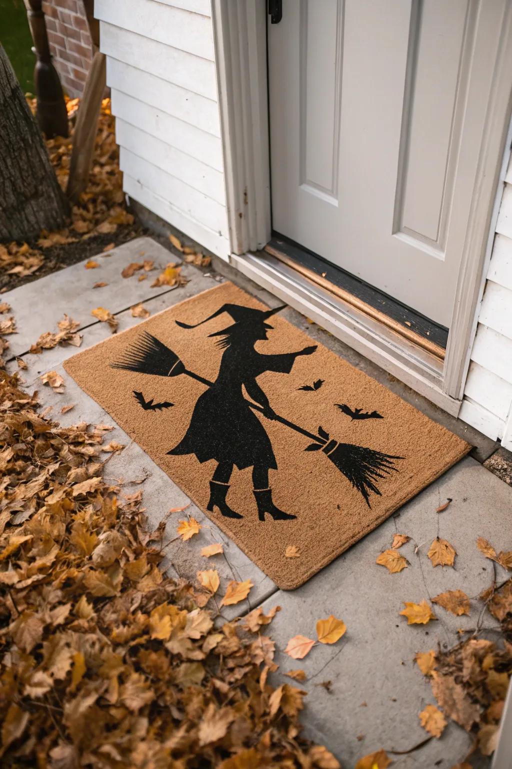 A witchy welcome mat that adds a touch of magic.