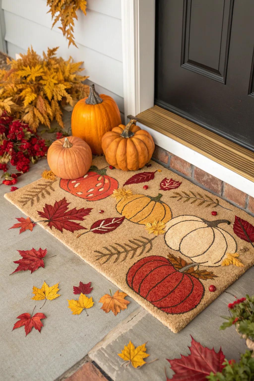 Celebrate the harvest season with a rustic mat.