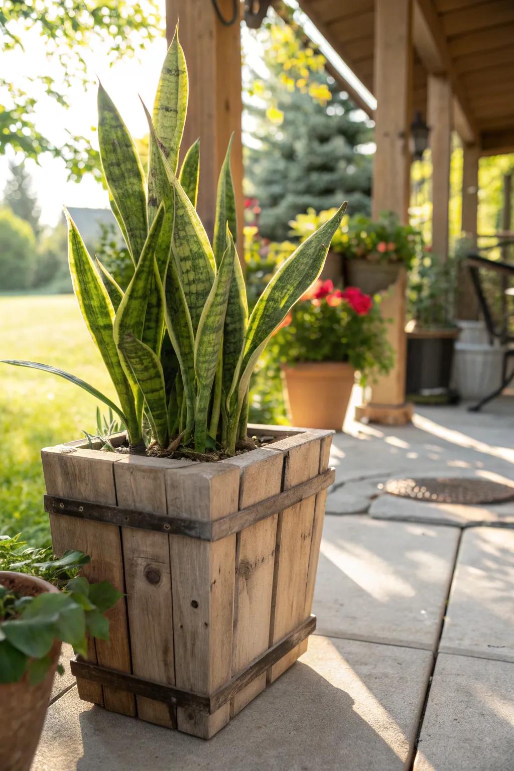 Wooden planters bring a slice of nature indoors.