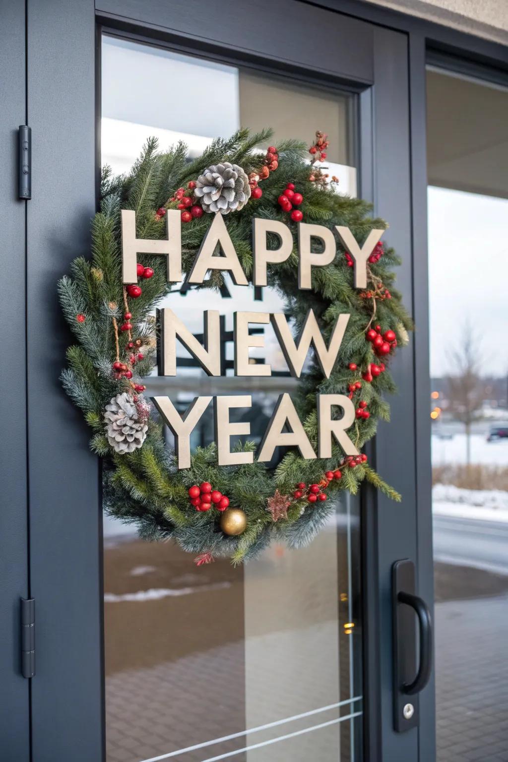 Large typography adds a personal touch to your wreath.