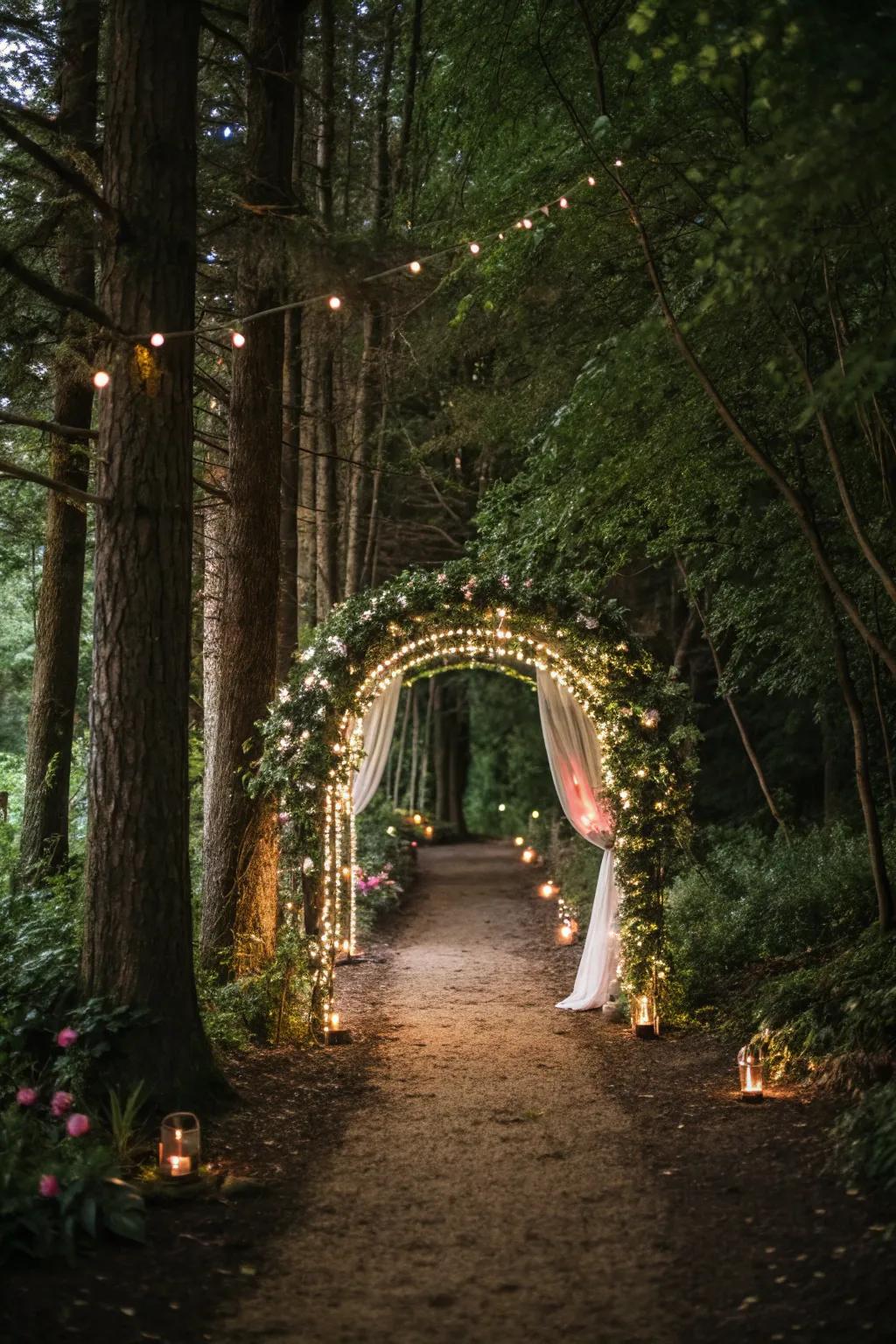 Twinkling lights guide your way to happily ever after.