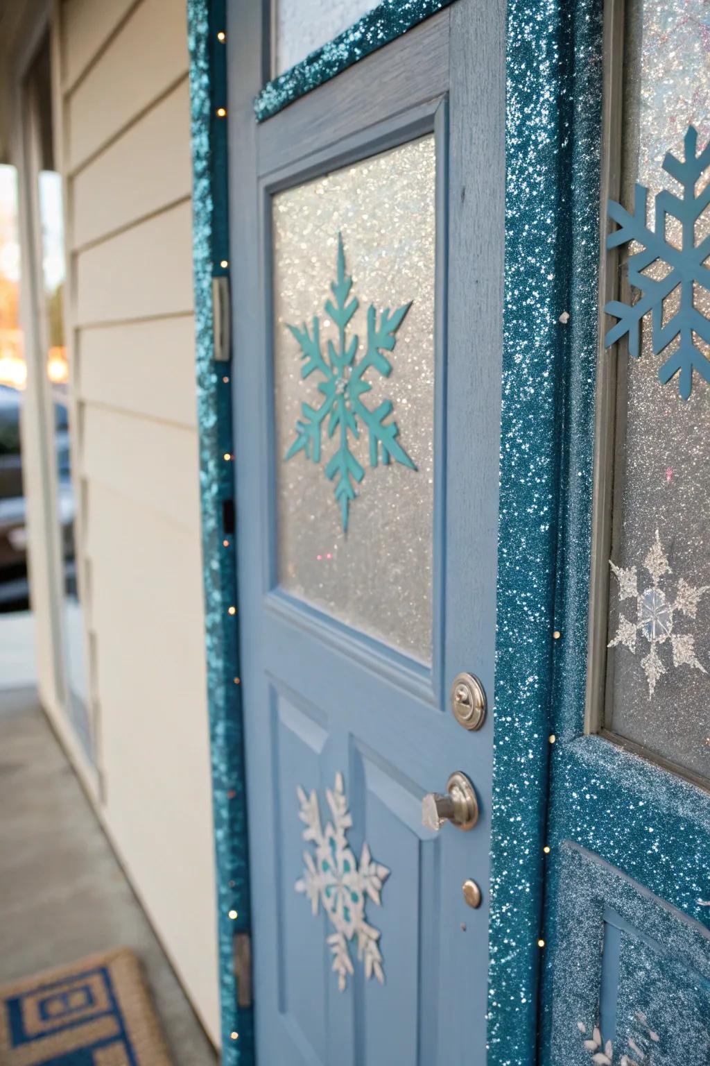 Enter a Frozen fantasy world with shimmering blues and sparkling silvers.