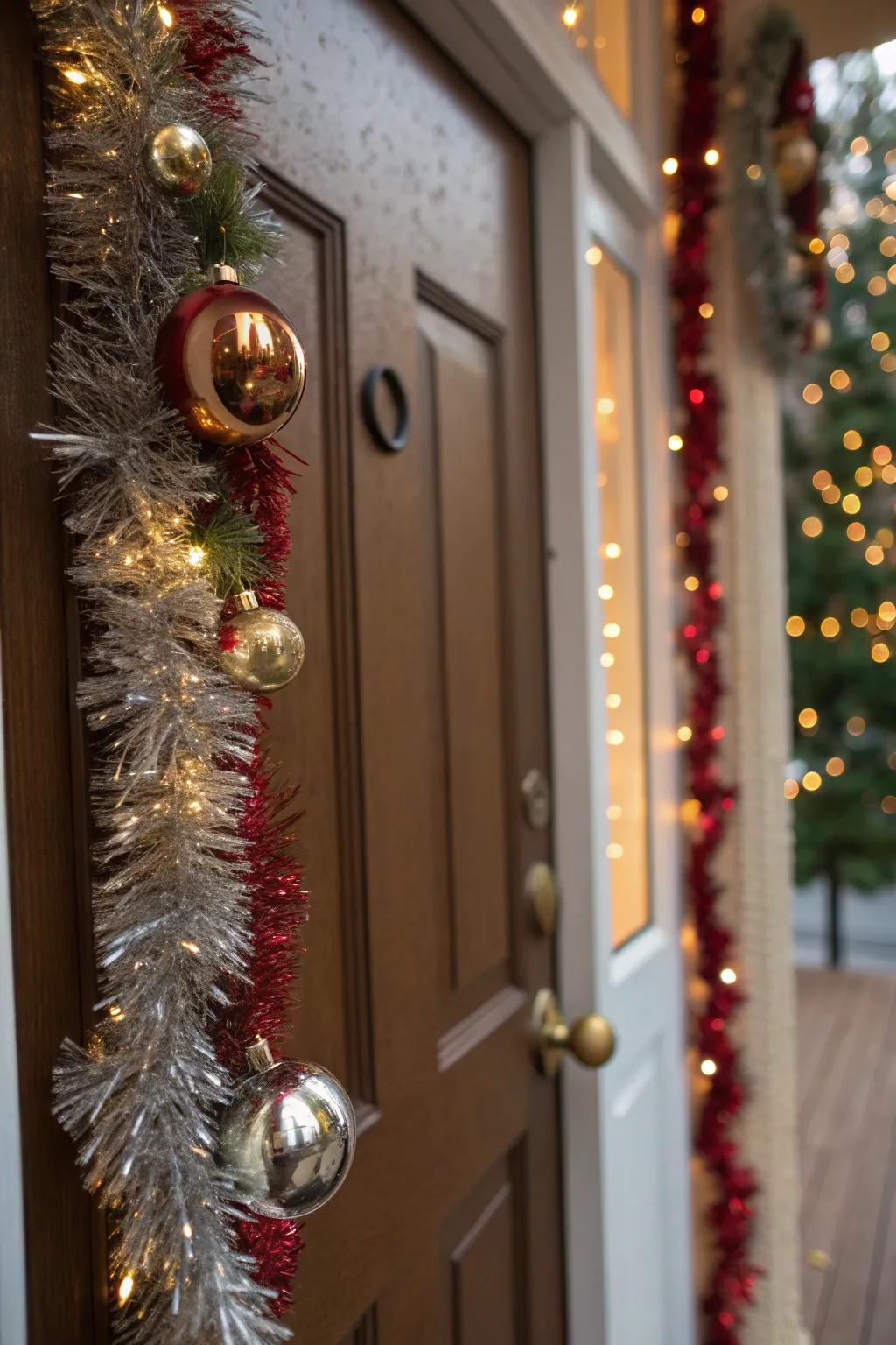 Step into a world of sparkle with a Tinsel Town-themed door.