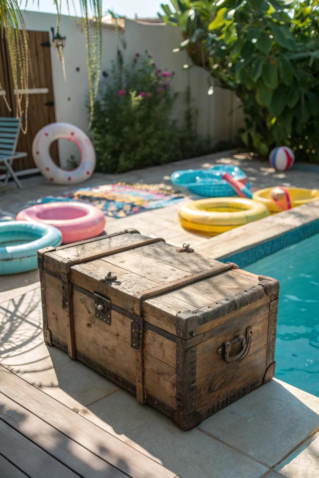 Vintage trunks combine style with practical float storage.