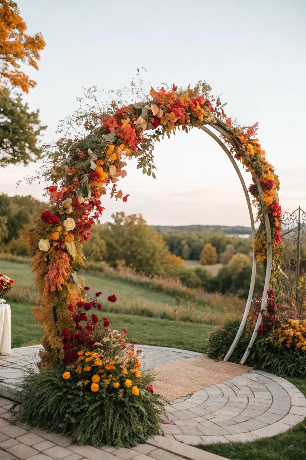 A circular arch offers a modern twist on traditional designs.