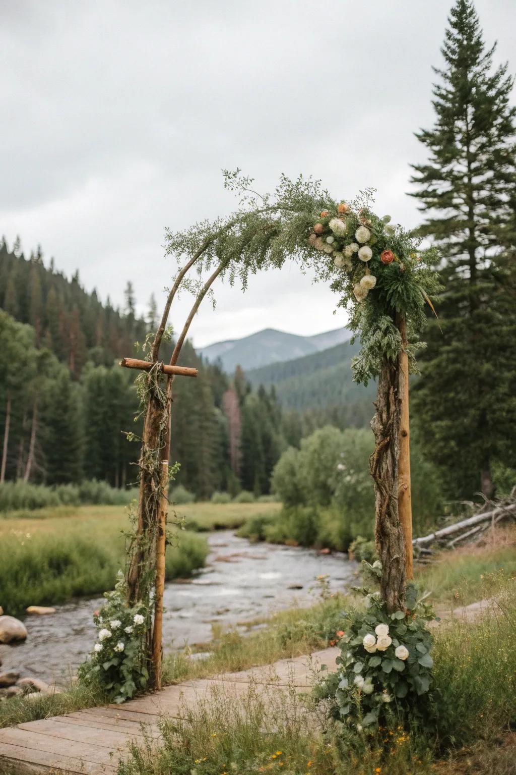 An eco-friendly arch that celebrates nature and love.