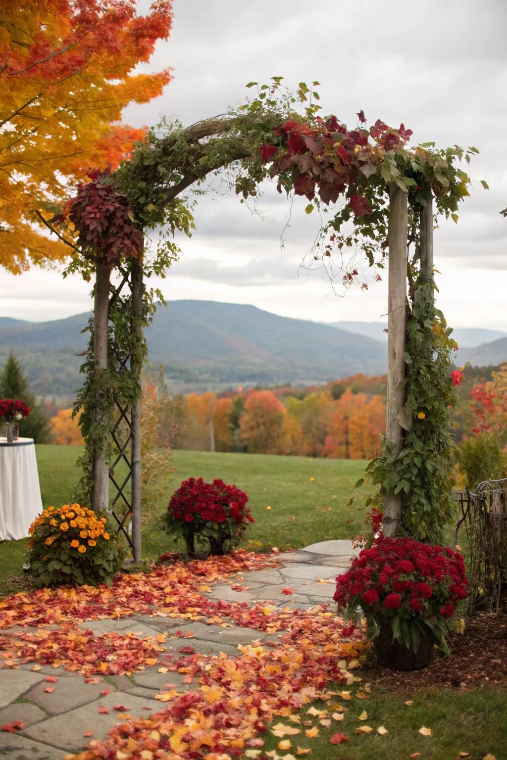 Lush greenery makes this arch feel both opulent and natural.