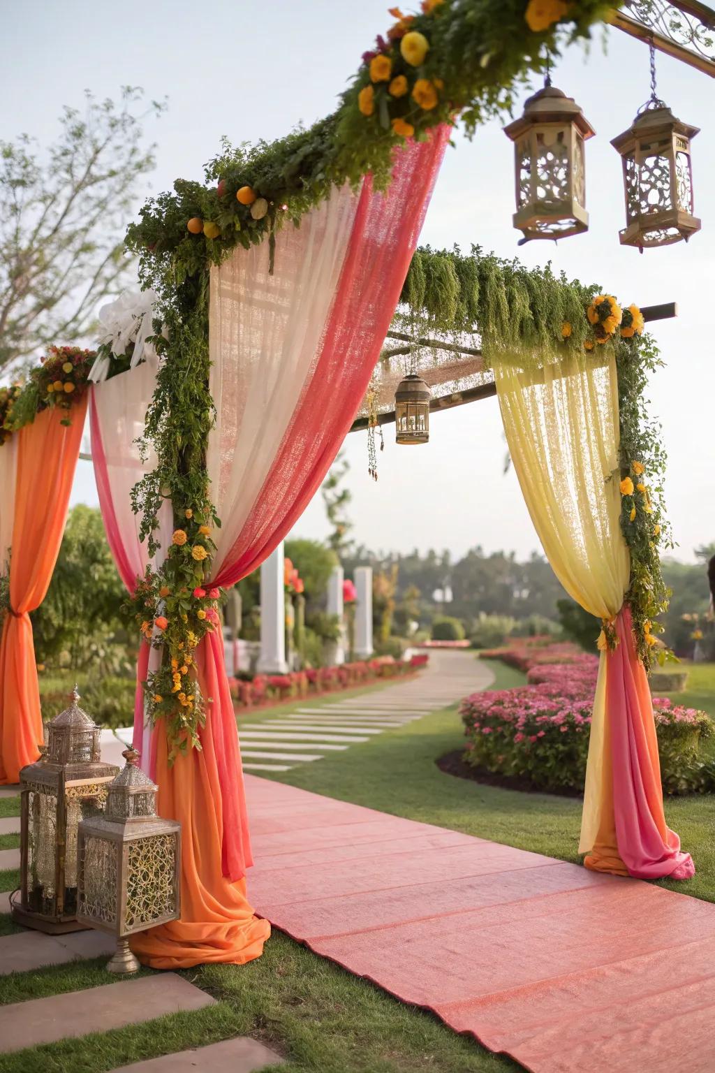 Themed decor bringing a cohesive and playful touch to this mandap.