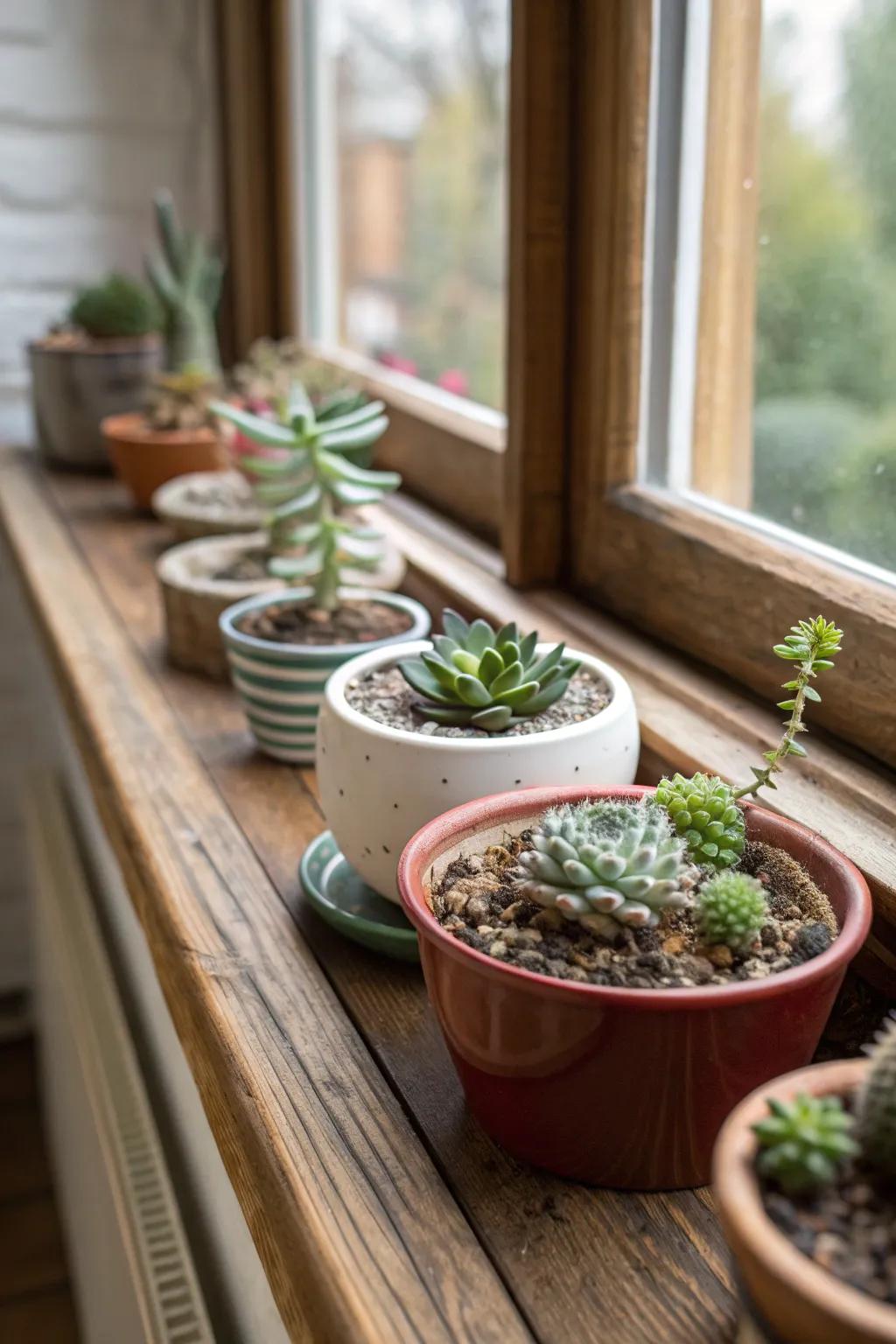 Succulents offer stylish greenery with minimal upkeep.