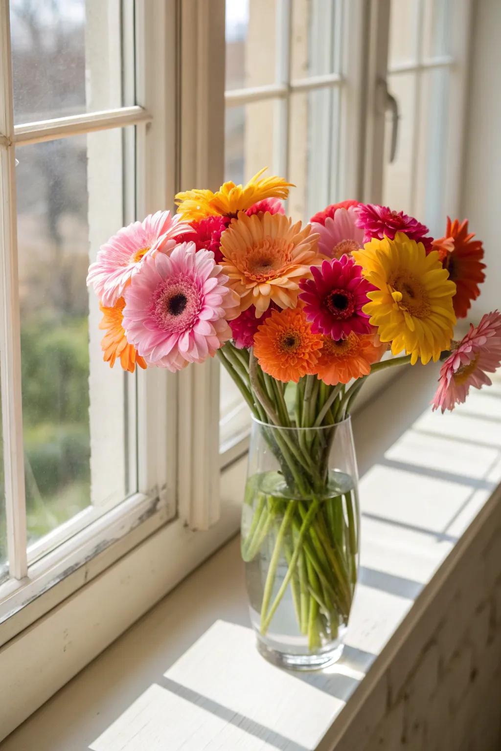 Gerbera daisies bring vibrant energy to any room.