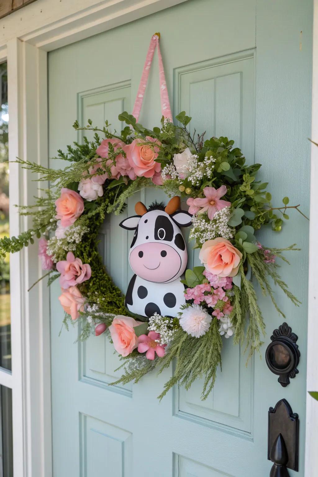 Springtime cow blooms with pastel colors.