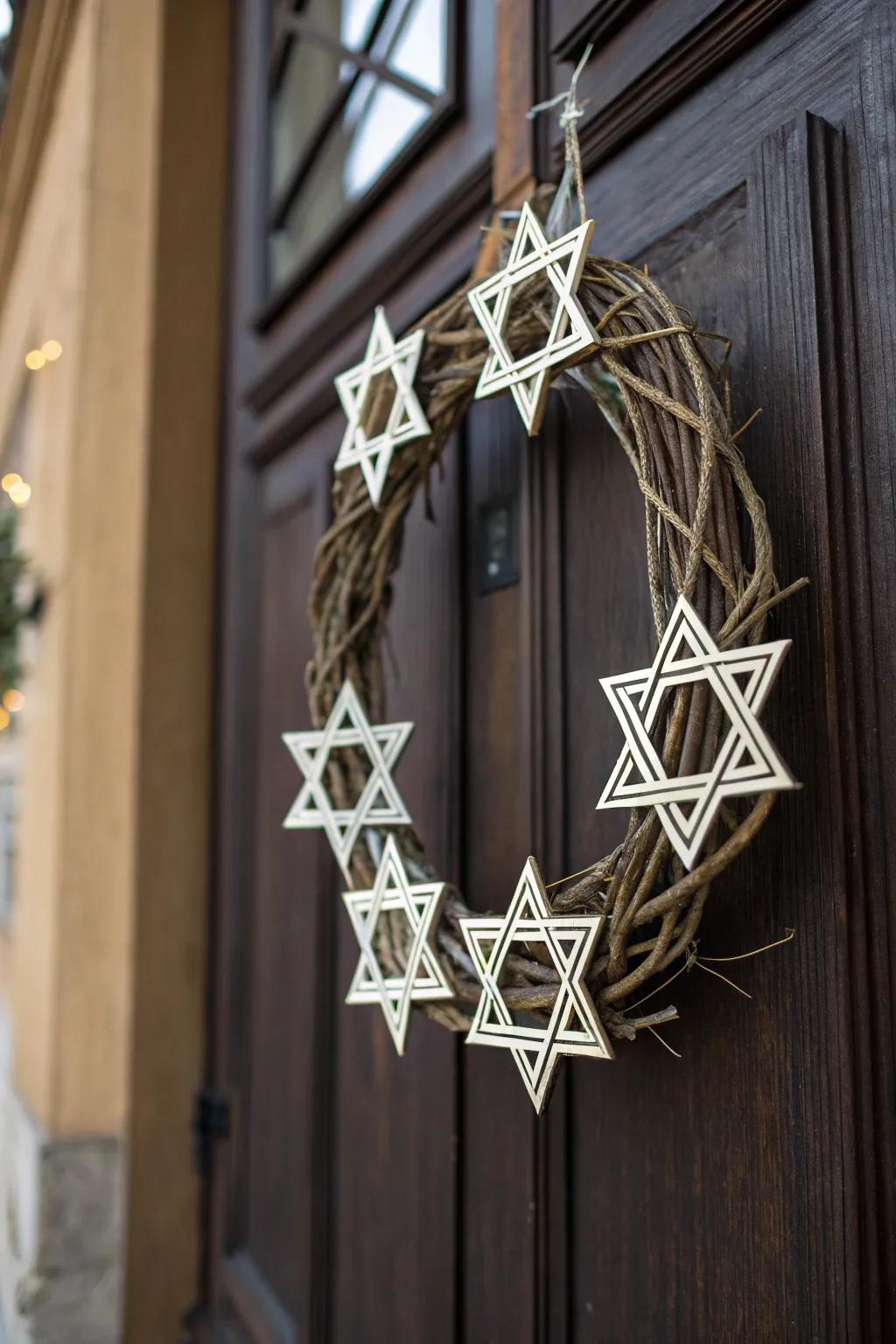 A symbolic Star of David wreath for a meaningful Hanukkah.