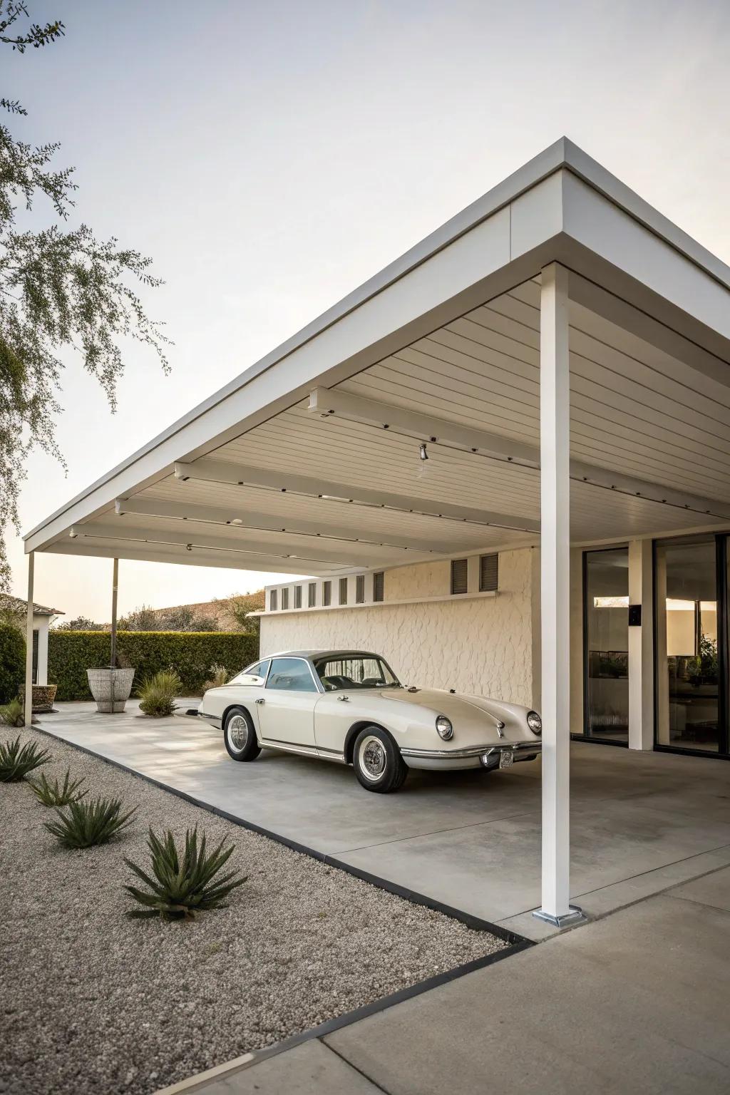 Simplicity and functionality blend in this minimalist carport.
