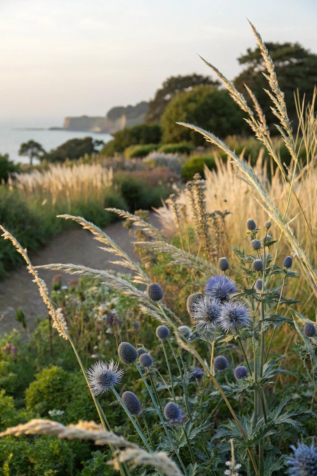 Natural elements bring the coastal landscape to your backyard.