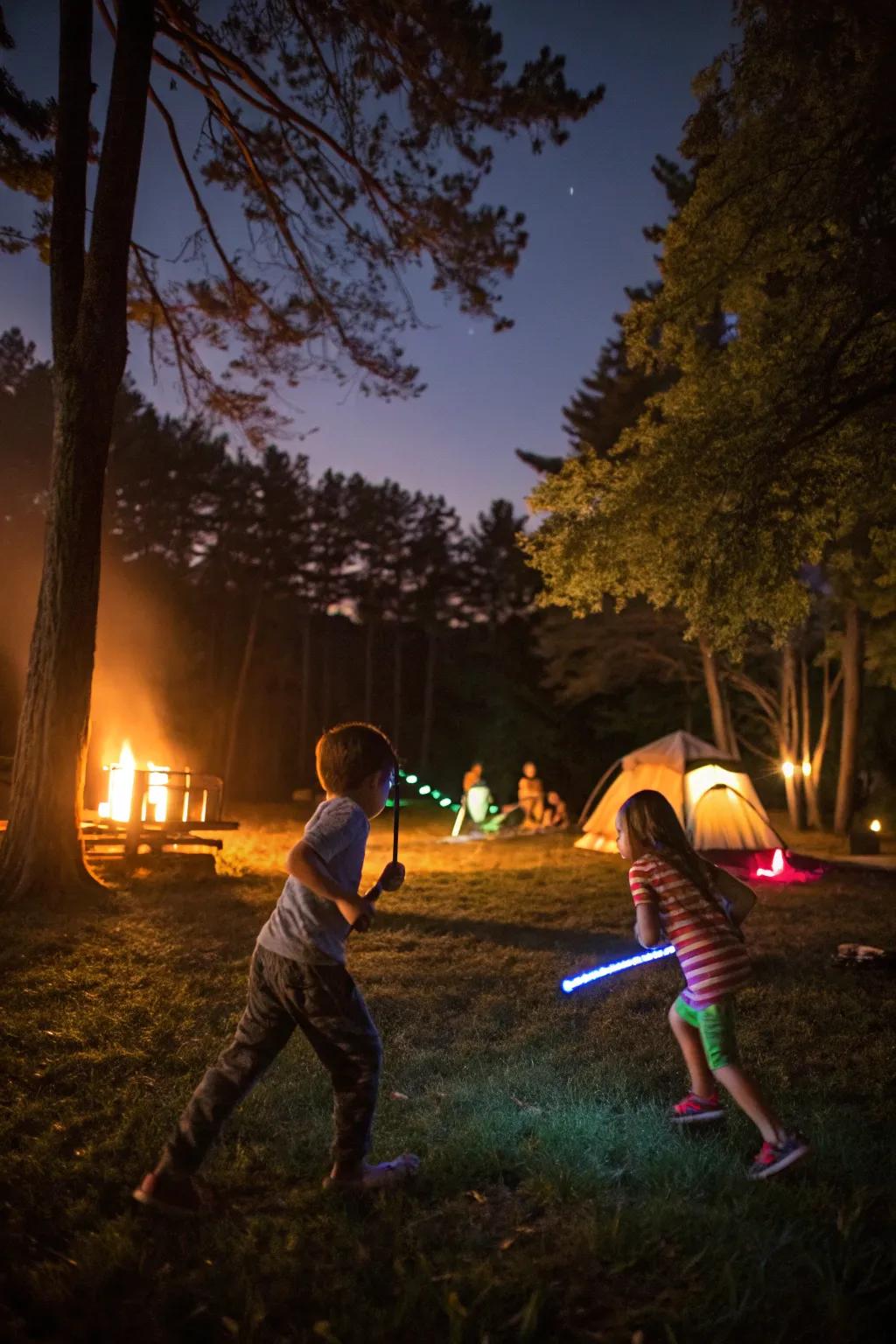 Glow sticks provide fun and safety for kids at night.
