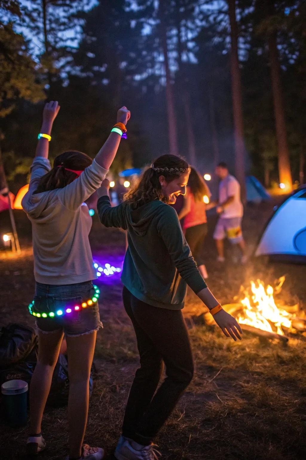 LED bracelets add color and safety to nighttime activities.