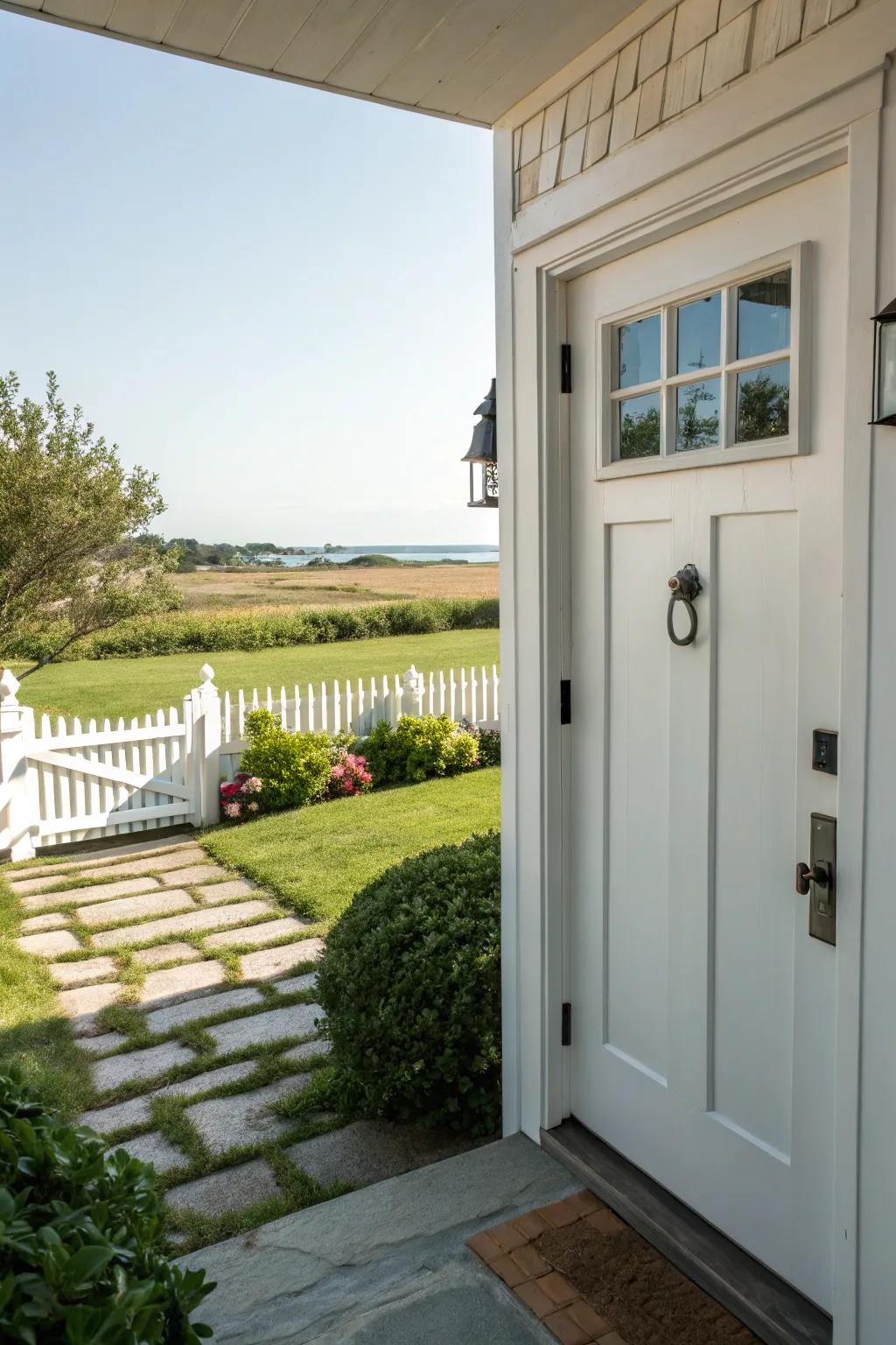 Simple elegance defines this understated Cape Cod front door.