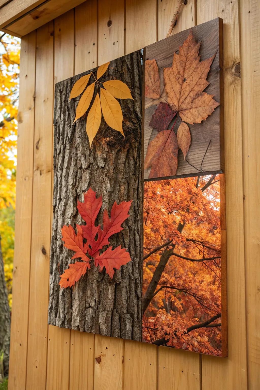 Celebrate the season with an autumn bark collage.