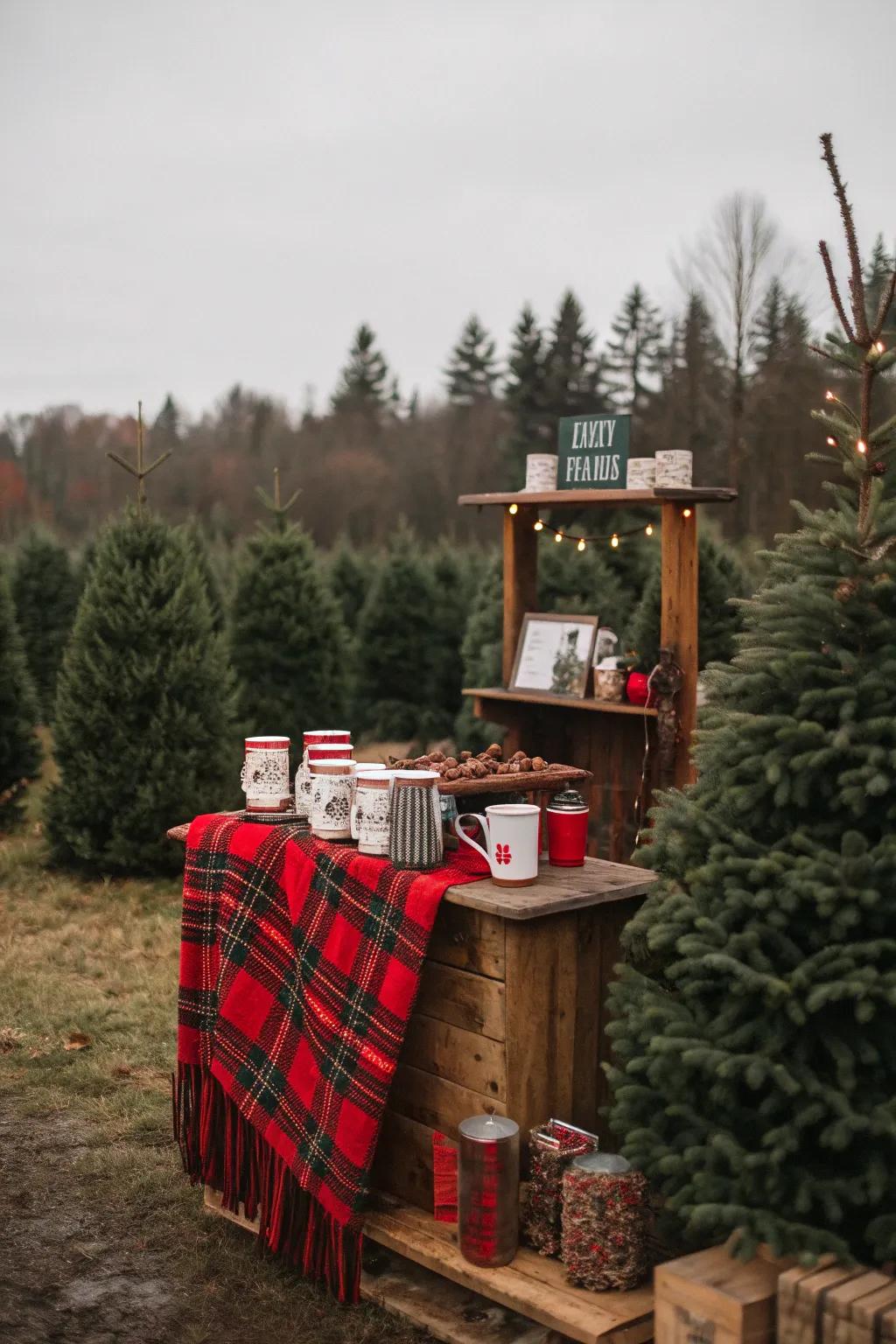 A warm hot cocoa station ready to delight visitors.