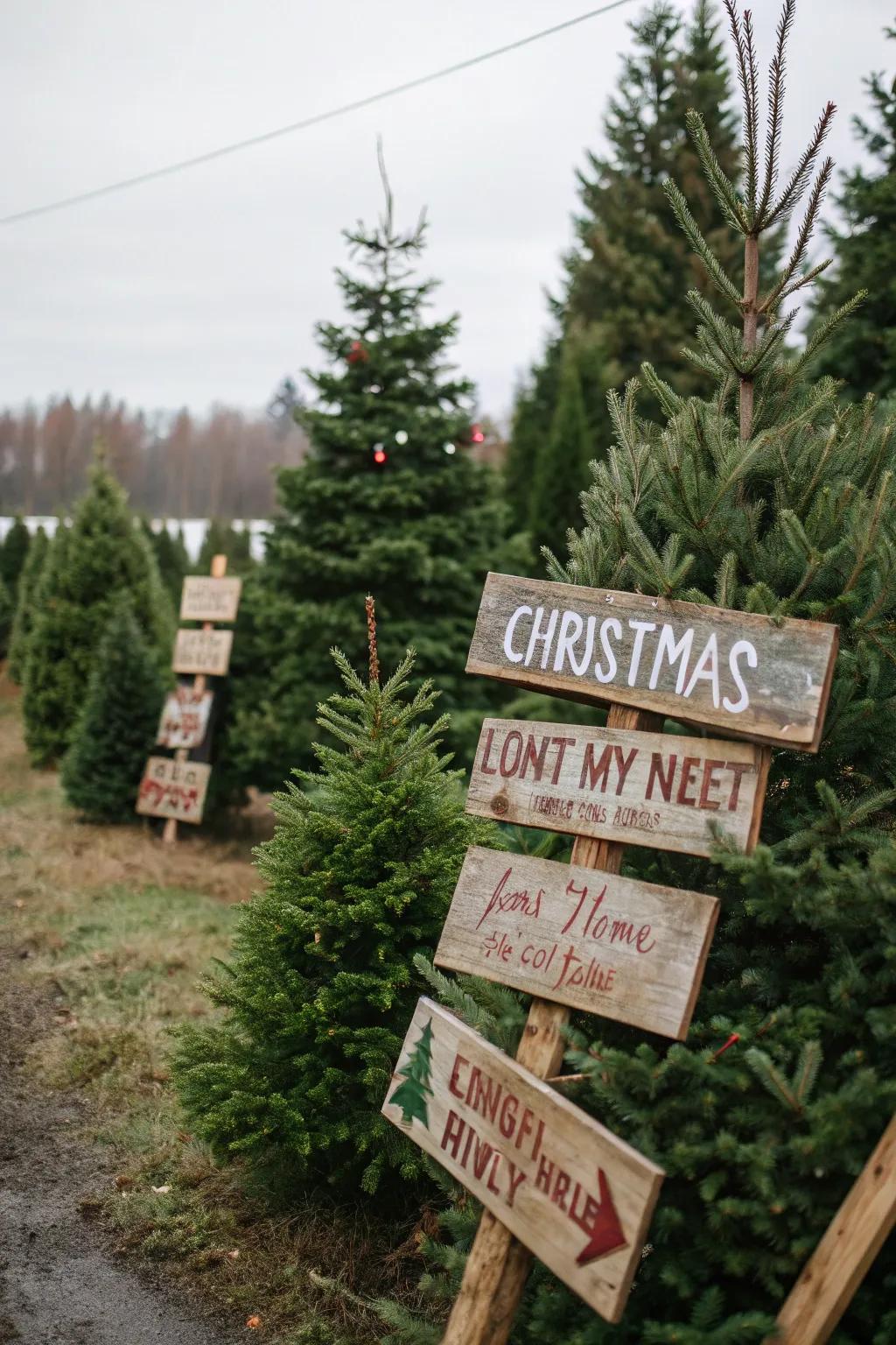 Festive signage adds charm and direction.