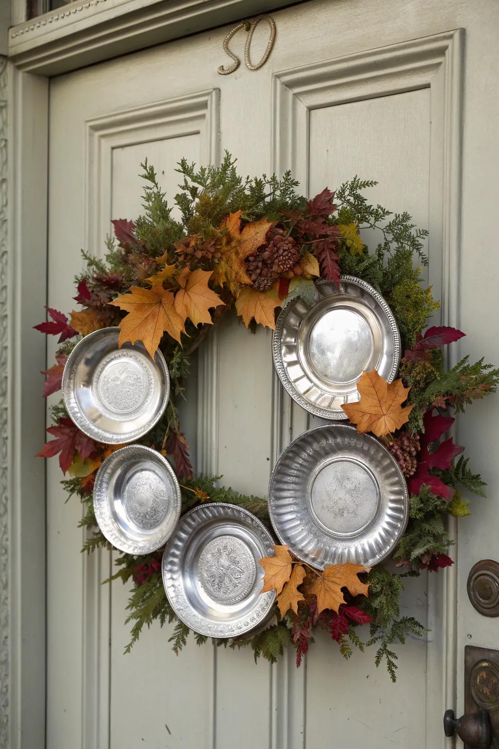 A wreath that glistens with vintage charm.