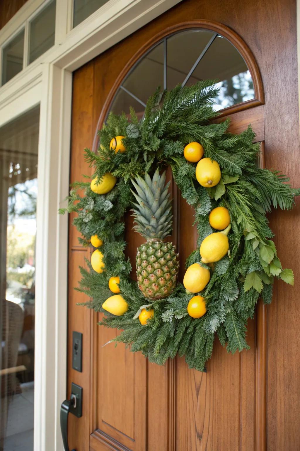 A wreath that embodies hospitality and warmth.