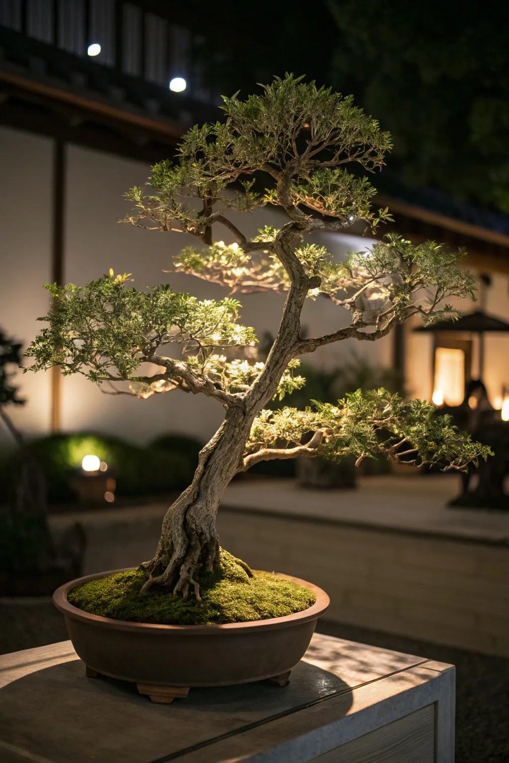 Enhance your bonsai with accent lighting.