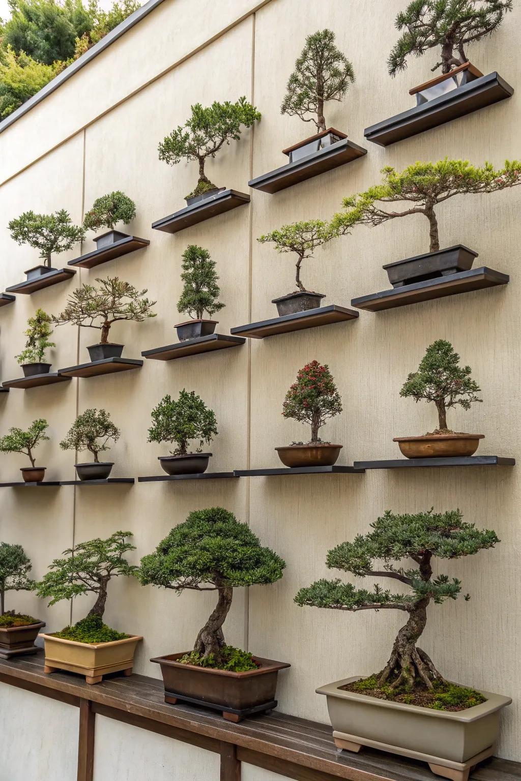 Create an eye-catching bonsai gallery wall.