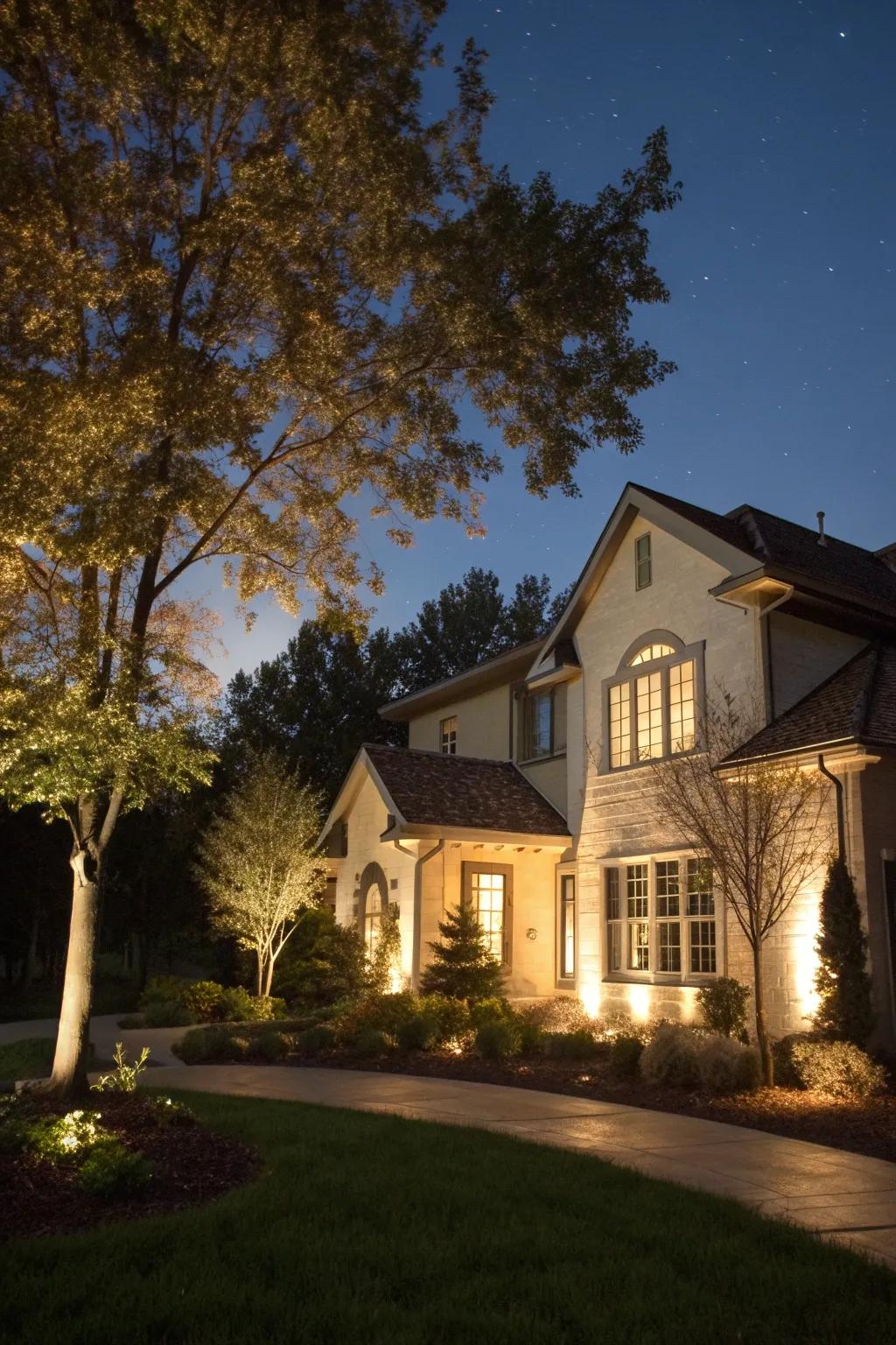 Blend nature and architecture with facade illumination.