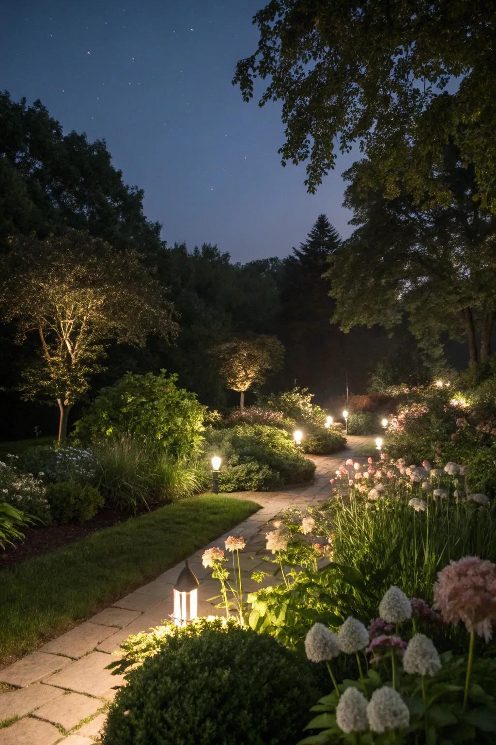Create a multi-dimensional landscape with layered lighting.