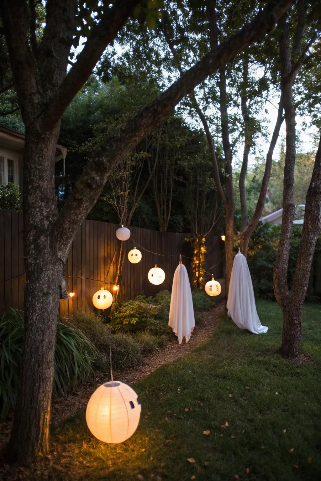 Add a spectral touch with ethereal floating orbs.