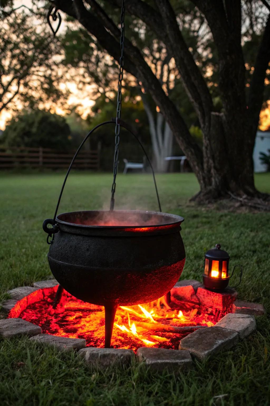 Bring the witch's brew to life with a light-infused cauldron.