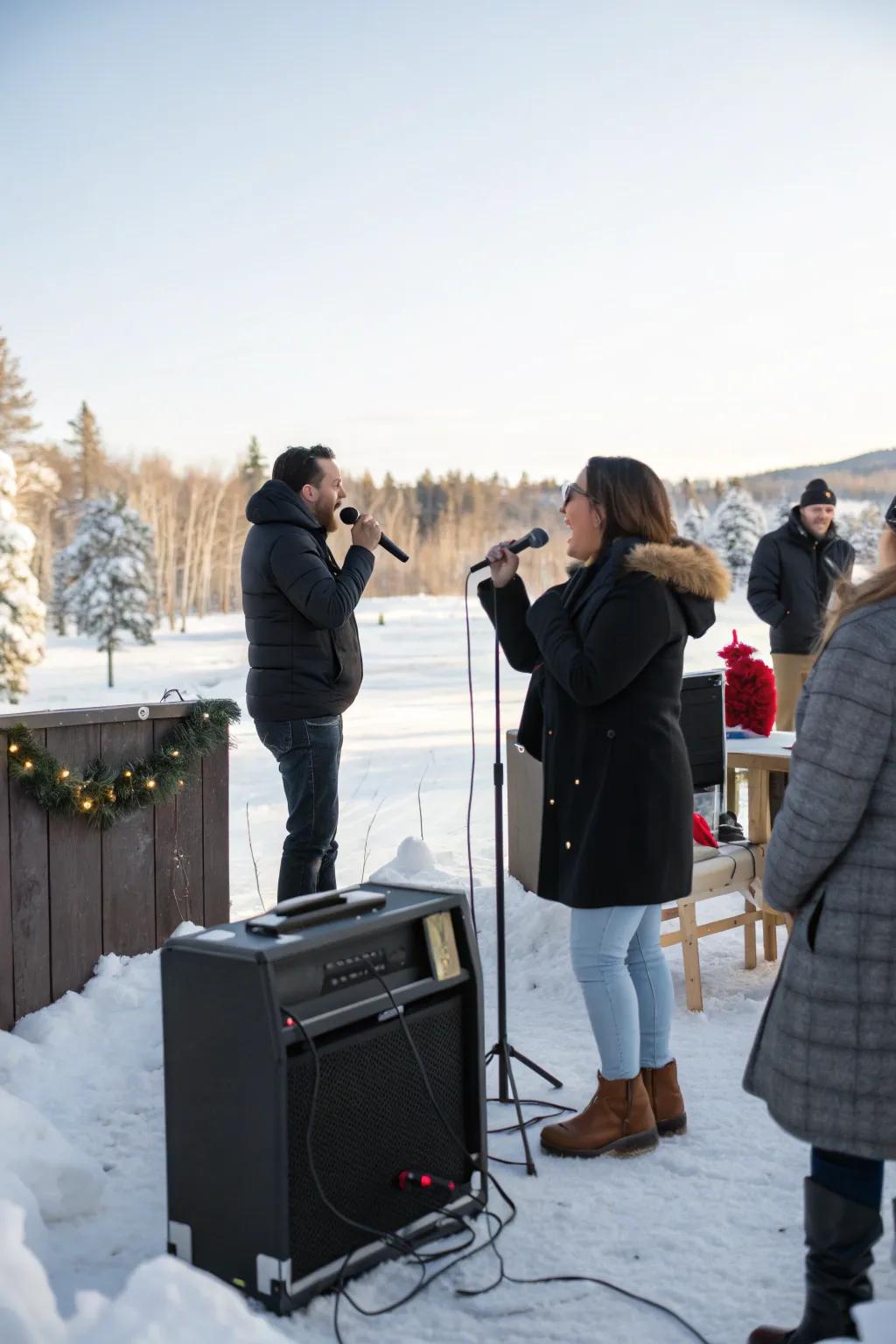 Sing your heart out with an outdoor karaoke session.