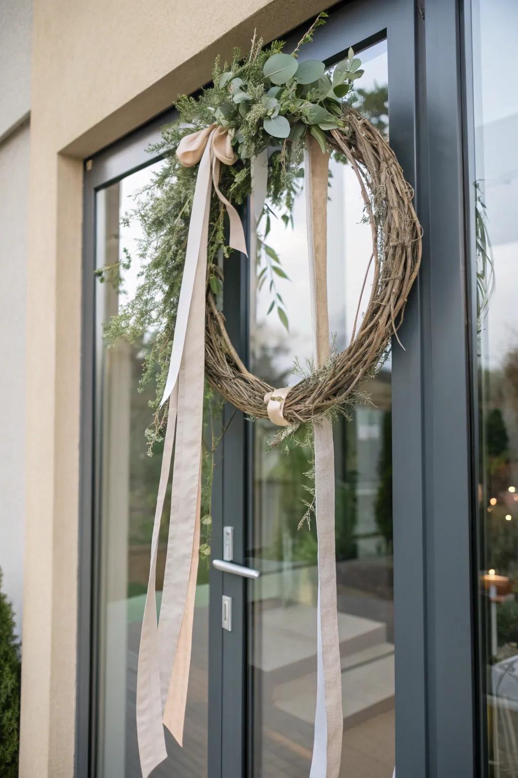 Simplicity at its finest with a minimalist wreath.