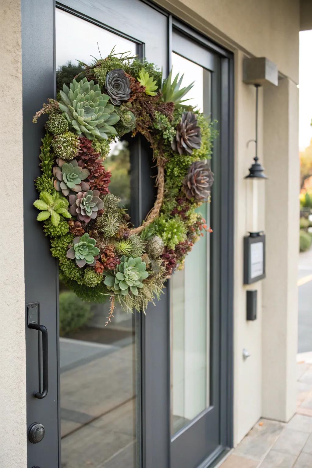 A succulent wreath that stays fresh no matter the season.