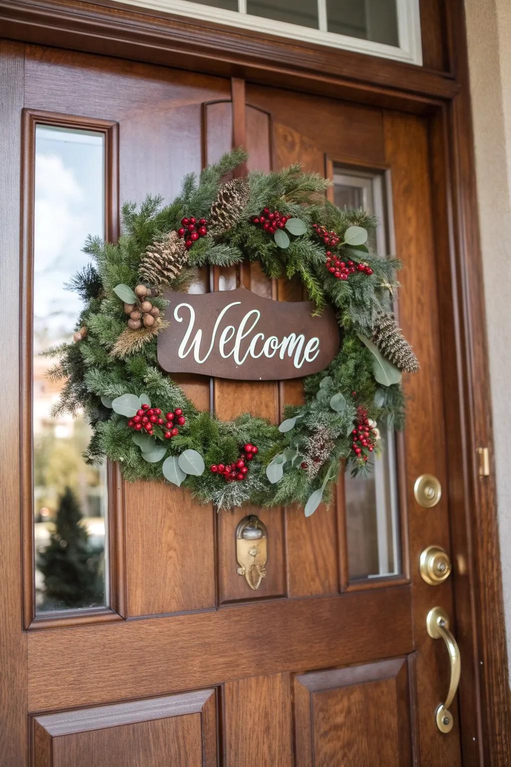 A welcoming wreath that makes guests feel right at home.