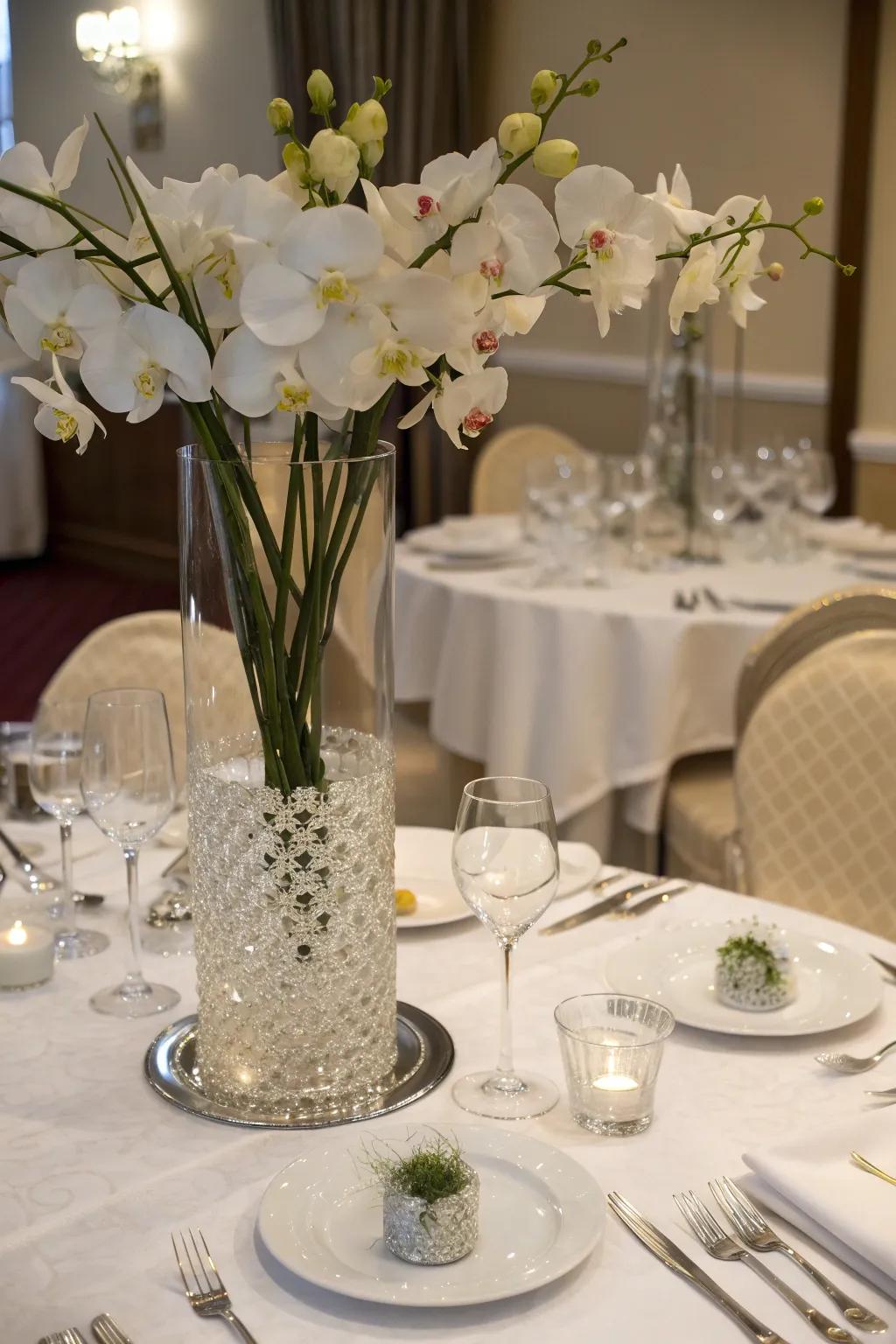 Orchids bring elegance to formal dining settings.
