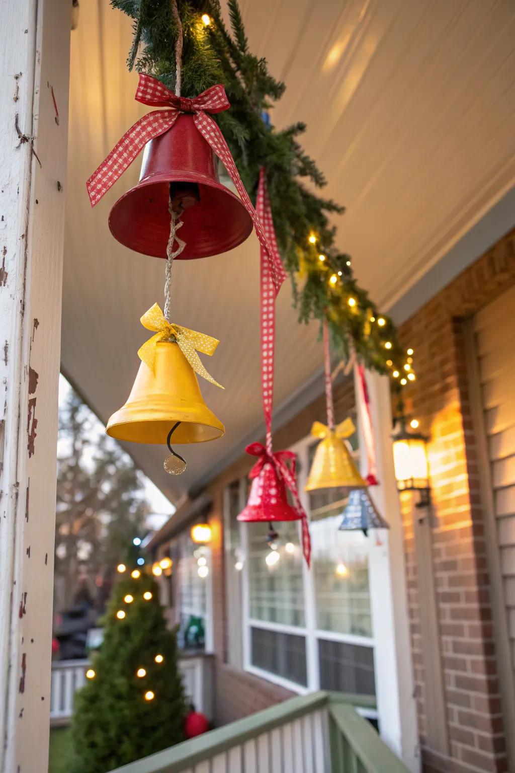Hanging bells adding festive sound and charm.